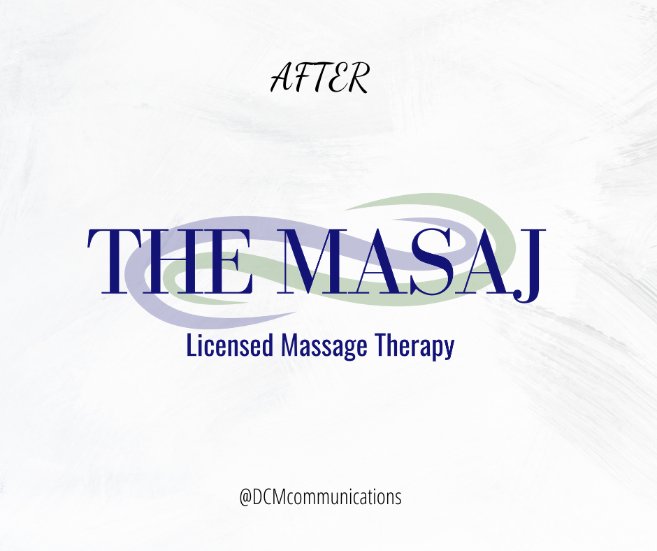 a redesigned massage company logo