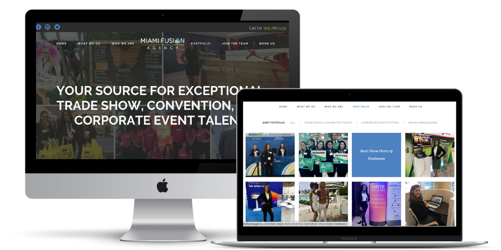 Miami Fusion Agency website redesign on laptop and desktop