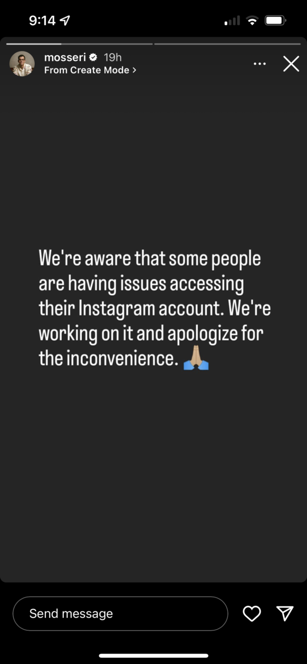 Adam Mosseri post Instagram issue