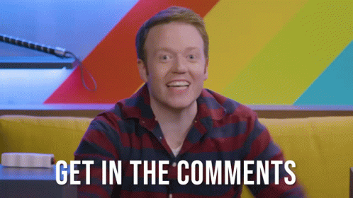 man excitedly pointing at screen saying get in the comments relating to two-way communication