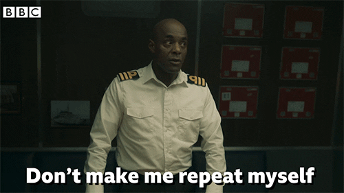 naval captain saying don't make me repeat myself referring to using frequently asked questions for content creation