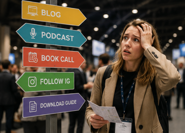 woman looking overwhelmed at too many directions relating to increasing email click rates
